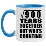 30th Anniversary Square Root of 900 Years Who's Counting - 11oz Accent Mug Blue