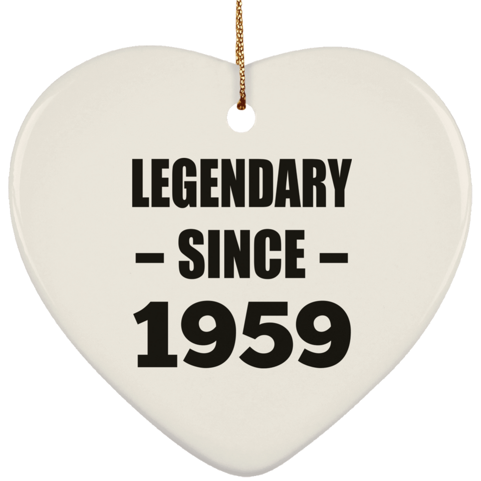 65th Birthday Legendary Since 1959 - Heart Ornament