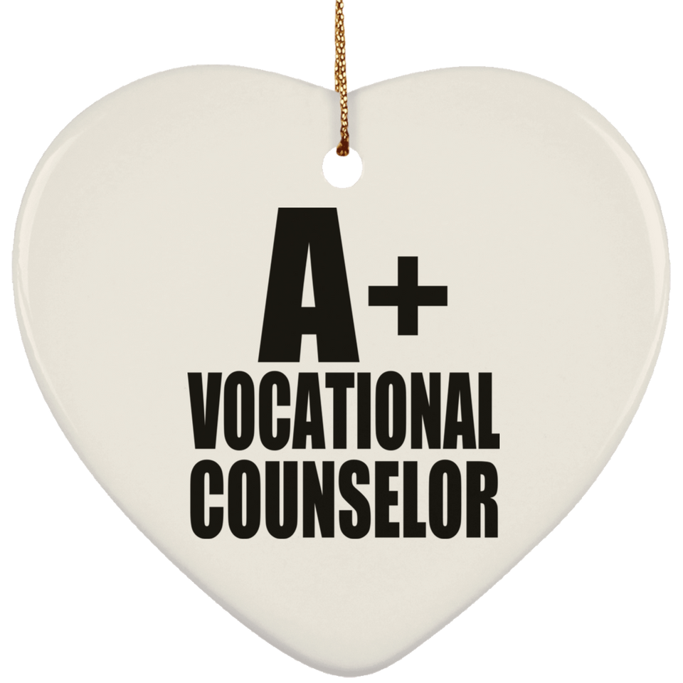 A+ Vocational Counselor - Heart Ornament