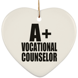 A+ Vocational Counselor - Heart Ornament