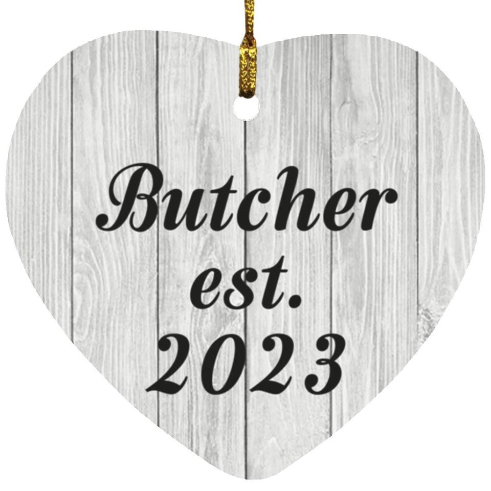 Butcher Established Est. 2023 - Heart Ornament F