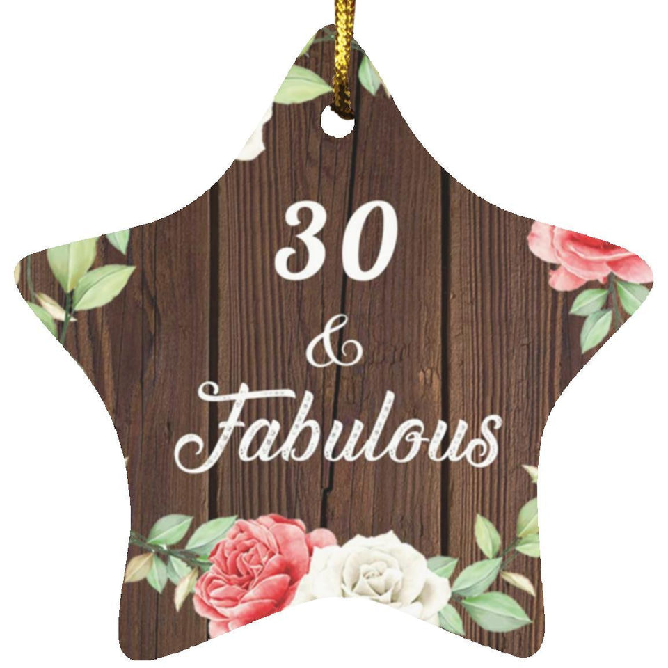 30th Birthday 30 & Fabulous - Star Ornament A