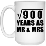 30th Anniversary Square Root of 900 Years As Mr & Mrs - 15oz Coffee Mug
