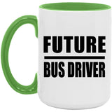Future Bus Driver - 15oz Accent Mug Green
