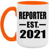 Reporter Established EST. 2021 - 15oz Accent Mug Orange
