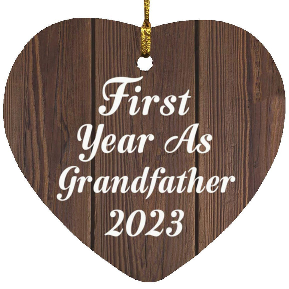 First Year As Grandfather 2023 - Heart Ornament D