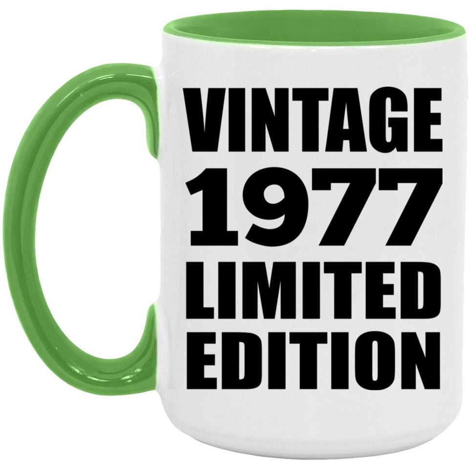 47th Birthday Vintage 1977 Limited Edition - 15oz Accent Mug Green