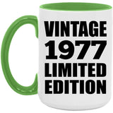 47th Birthday Vintage 1977 Limited Edition - 15oz Accent Mug Green