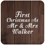 First Christmas As Mr & Mrs Walker - Drink Coaster D