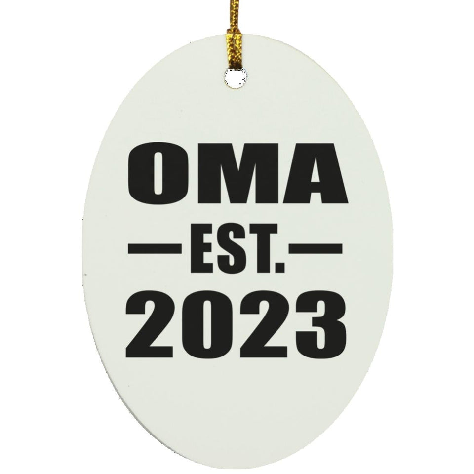 Oma Established EST. 2023 - Oval Ornament
