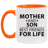 Mother and Son, Best Friends For Life - 11oz Accent Mug Orange