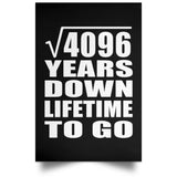 64th Anniversary Square Root of 4096 Years Lifetime To Go - Poster Portrait
