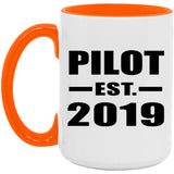 Pilot Established EST. 2019 - 15oz Accent Mug Orange