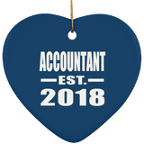 Accountant Established EST. 2018 - Heart Ornament