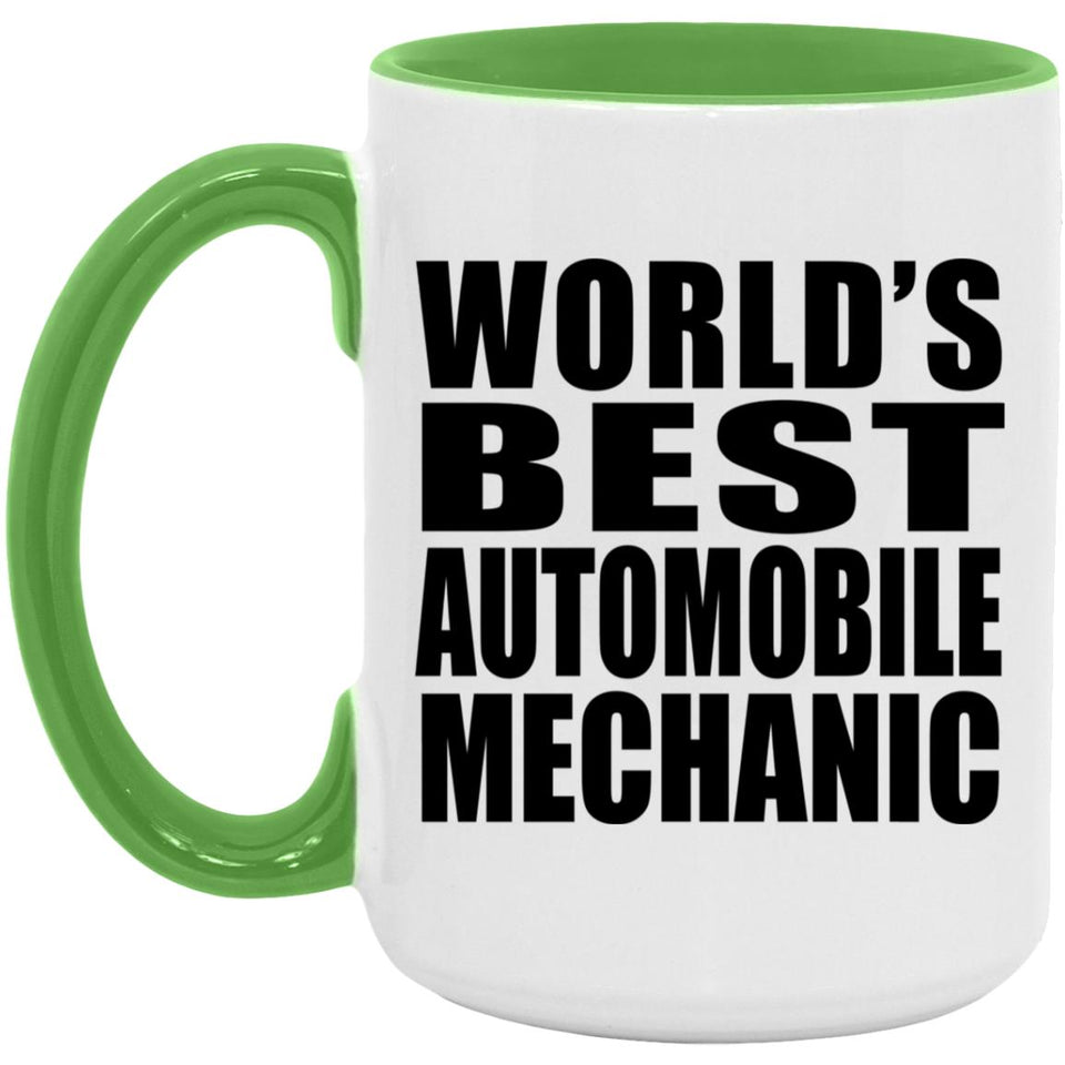 World's Best Automobile Mechanic - 15oz Accent Mug Green