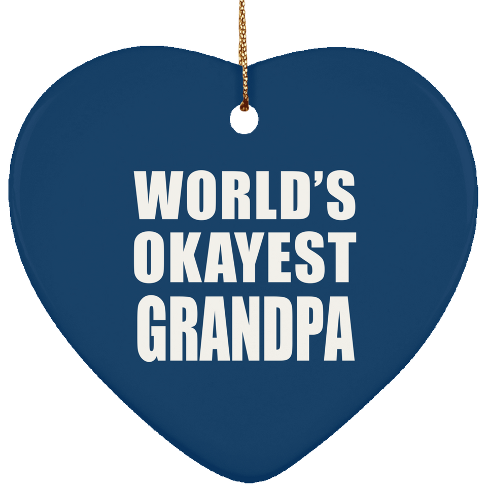 World's Okayest Grandpa - Heart Ornament