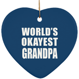 World's Okayest Grandpa - Heart Ornament