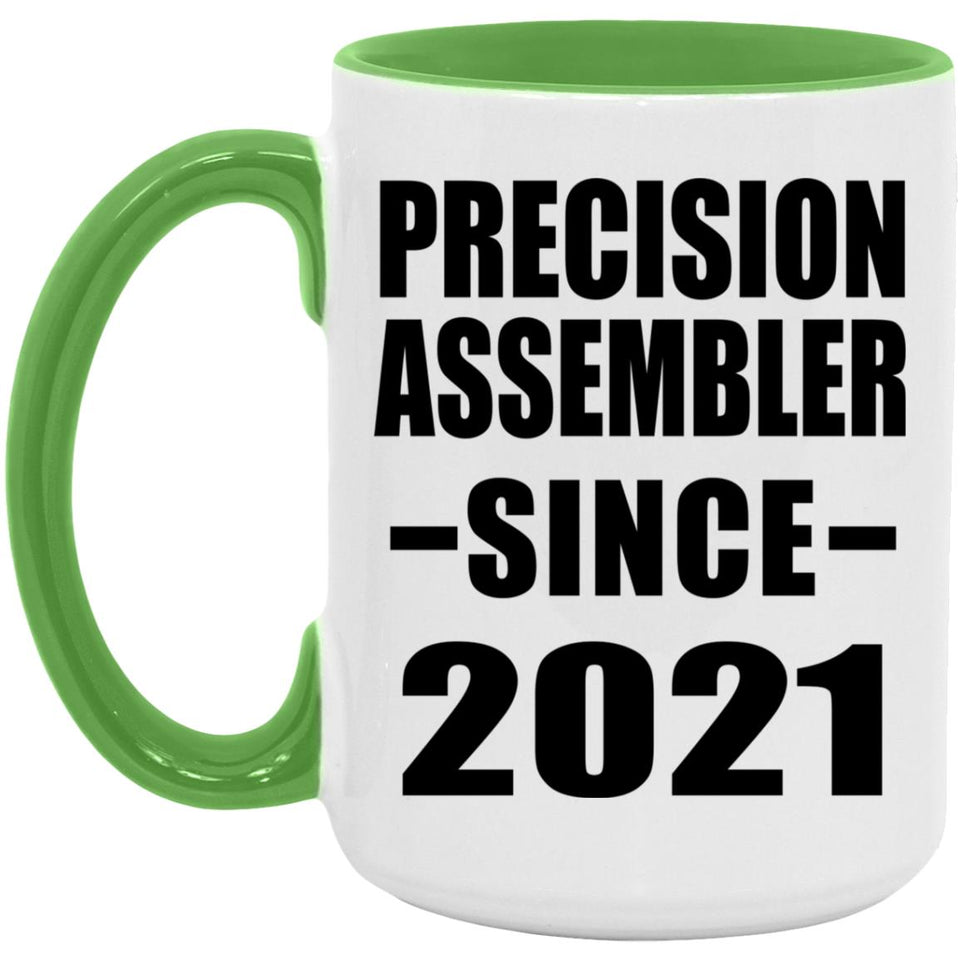 Precision Assembler Since 2021 - 15oz Accent Mug Green