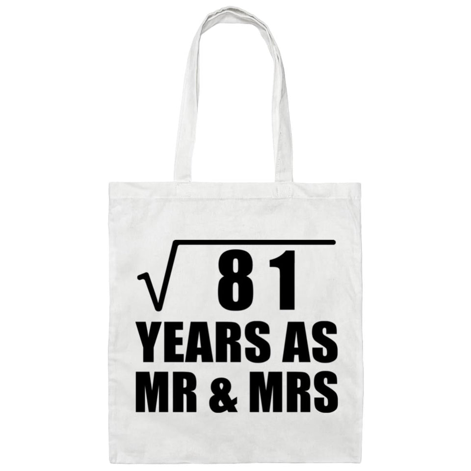 9th Anniversary Square Root of 81 Years As Mr & Mrs - Tote Bag White