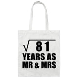 9th Anniversary Square Root of 81 Years As Mr & Mrs - Tote Bag White