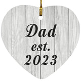 Dad Established Est. 2023 - Heart Ornament F