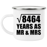 92nd Anniversary Square Root of 8464 Years As Mr & Mrs - 12oz Camping Mug