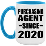 Purchasing Agent Since 2020 - 15oz Accent Mug Blue