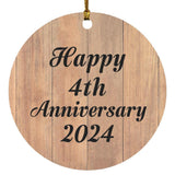 Happy 4th Anniversary 2024 - Circle Ornament C