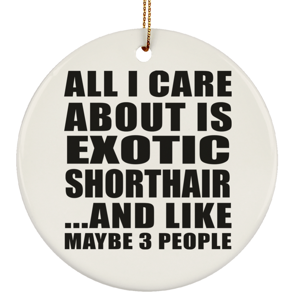All I Care About Is Exotic Shorthair - Circle Ornament
