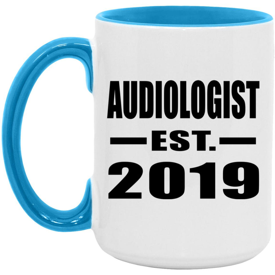 Audiologist Established EST. 2019 - 15oz Accent Mug Blue