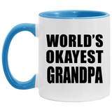 World's Okayest Grandpa - 11oz Accent Mug Blue