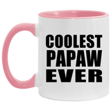Coolest Papaw Ever - 11oz Accent Mug Pink