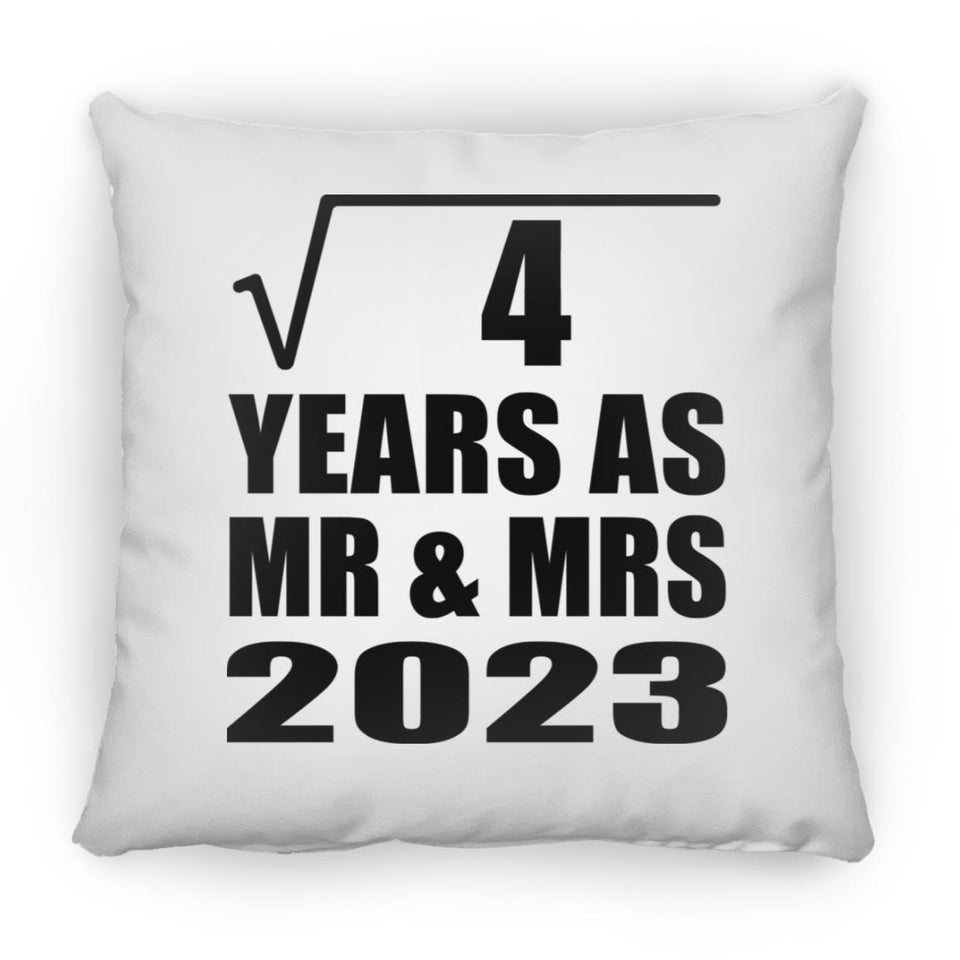 2nd Anniversary Square Root of 4 Years As Mr & Mrs 2023 - Throw Pillow