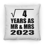 2nd Anniversary Square Root of 4 Years As Mr & Mrs 2023 - Throw Pillow