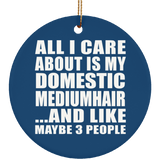 All I Care About Is My Domestic Mediumhair - Circle Ornament