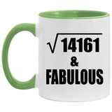119th Birthday Square Root of 14161 & Fabulous - 11oz Accent Mug Green