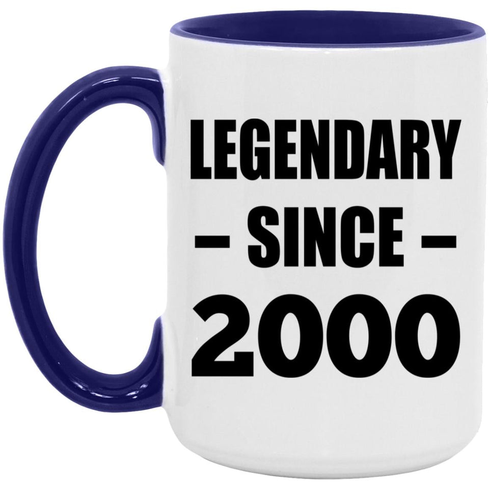 24th Birthday Legendary Since 2000 - 15oz Accent Mug Purple