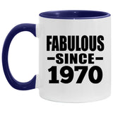 54th Birthday Fabulous Since 1970 - 11oz Accent Mug Purple