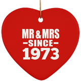 51st Anniversary Mr & Mrs Since 1973 - Heart Ornament