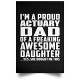 Proud Actuary Dad Of Awesome Daughter - Poster Portrait