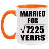 85th Anniversary Married For Square Root of 7225 Years - 11oz Accent Mug Orange