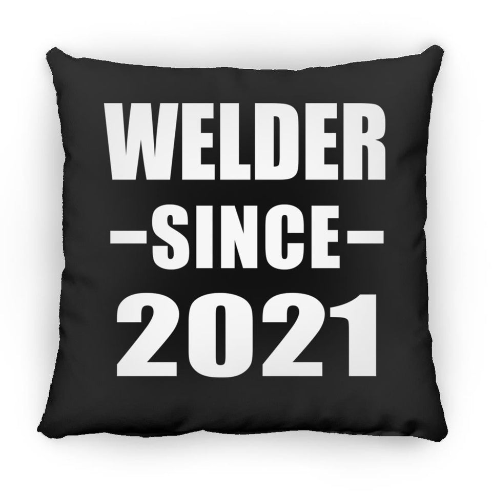 Welder Since 2021 - Throw Pillow Black