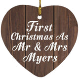 First Christmas As Mr & Mrs Myers - Heart Ornament D