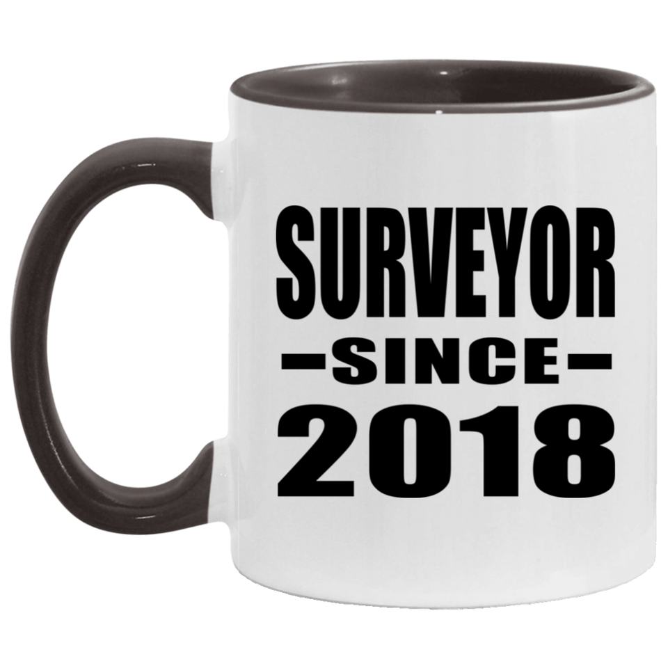 Surveyor Since 2018 - 11oz Accent Mug Black
