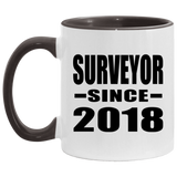 Surveyor Since 2018 - 11oz Accent Mug Black