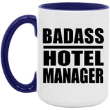 Badass Hotel Manager - 15oz Accent Mug Purple