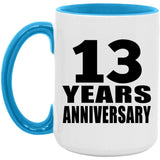 13th Anniversary 13 Years - 15oz Accent Mug Blue