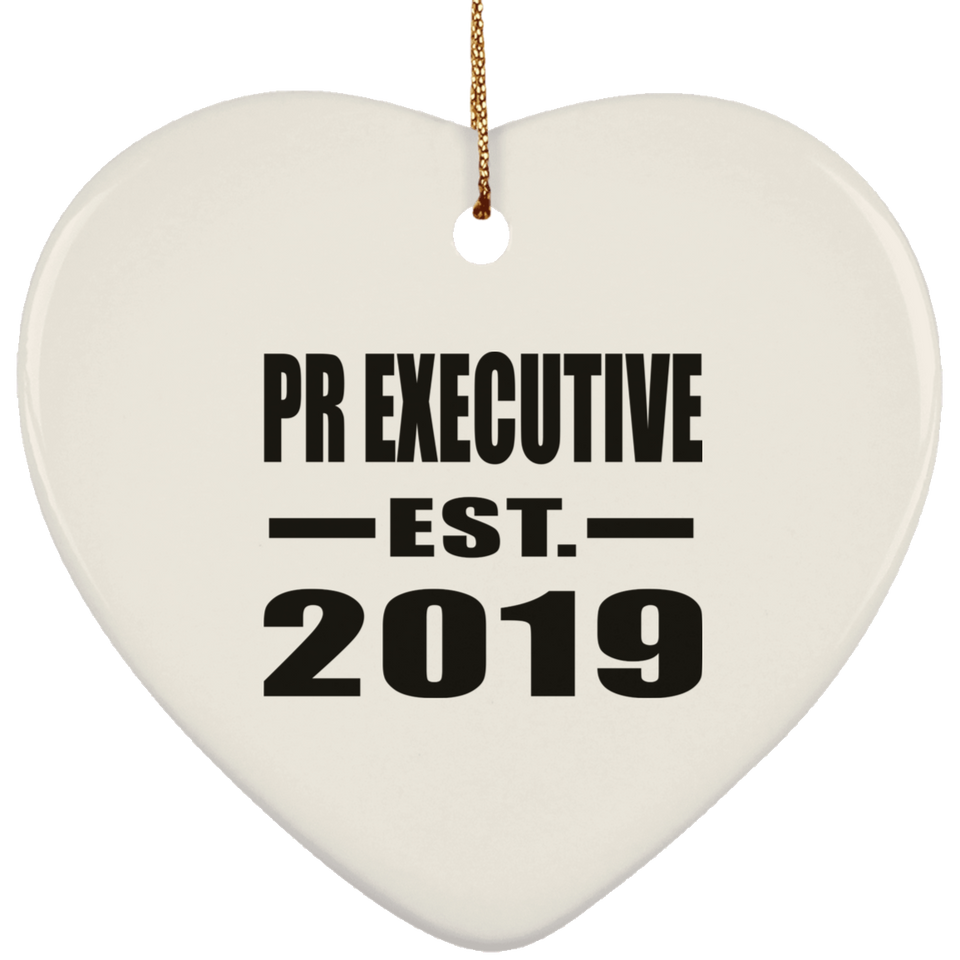 Pr Executive Established EST. 2019 - Heart Ornament