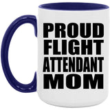 Proud Flight Attendant Mom - 15oz Accent Mug Purple