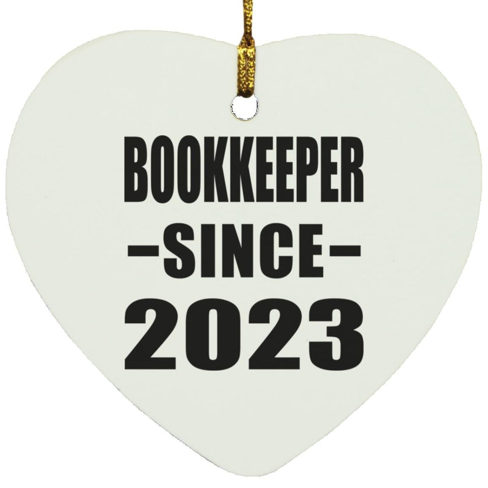 Bookkeeper Since 2023 - Heart Ornament